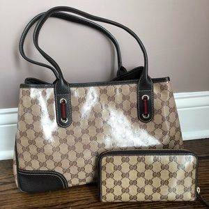 Authentic Gucci Medium Tote Bag & Gucci Wallet